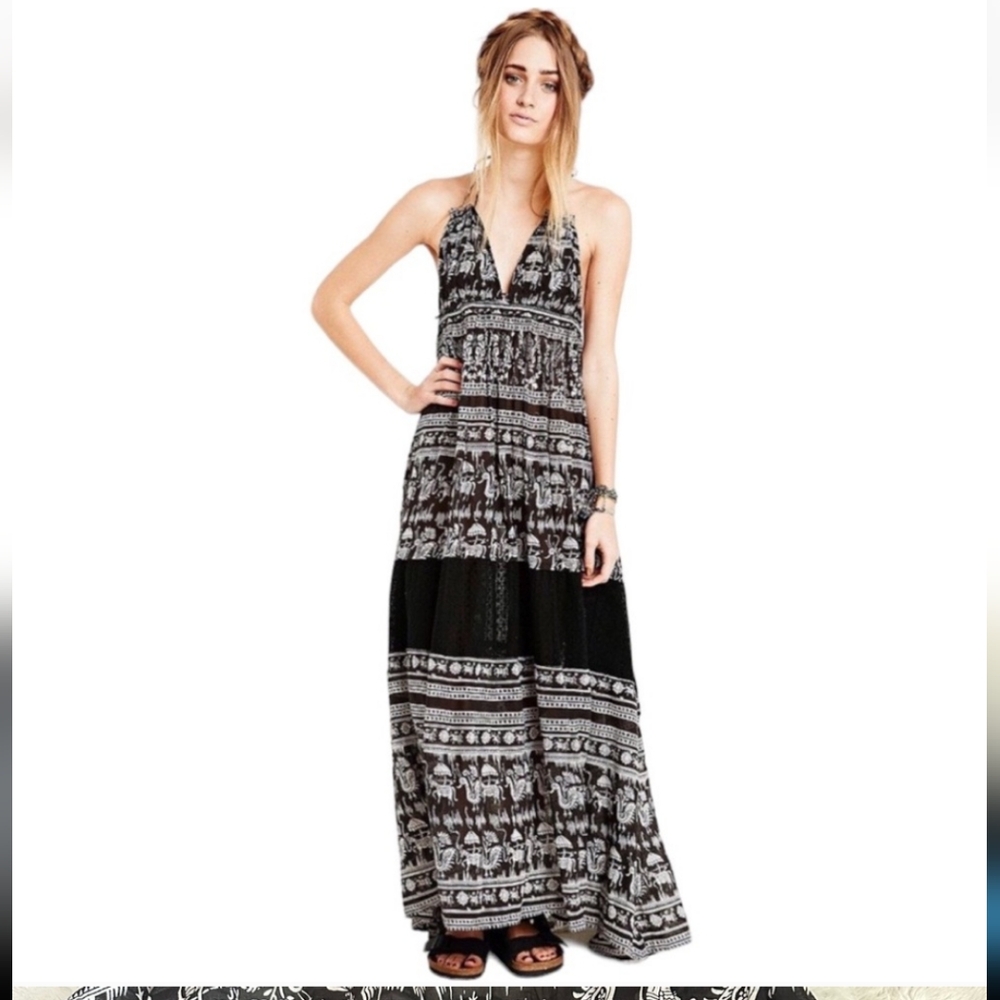 Free People Printed Triangle Top Maxi Dress